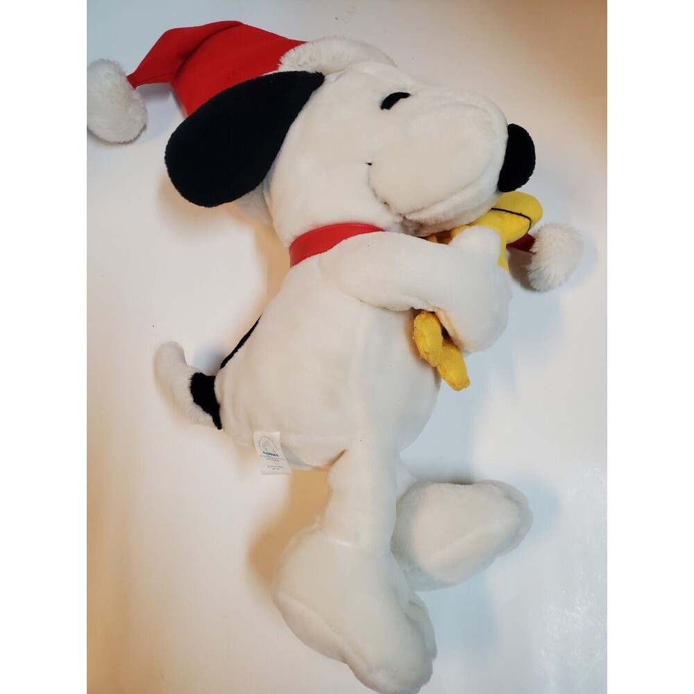 Applause Snoopy And Woodstock Plush Peanuts Christmas Holiday Santa Hats Theme